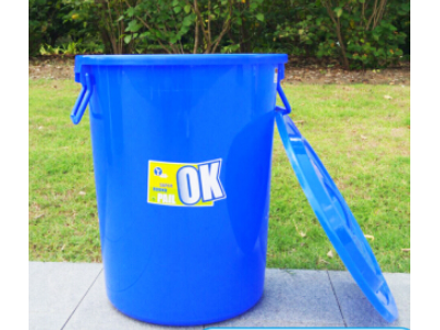 大水桶塑料桶加厚圆形工业家用带盖塑料水桶大号户外垃圾桶
