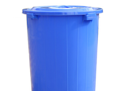 羽佳大水桶带盖大中小号塑料垃圾桶有盖圆形塑料垃圾桶带盖蓝色